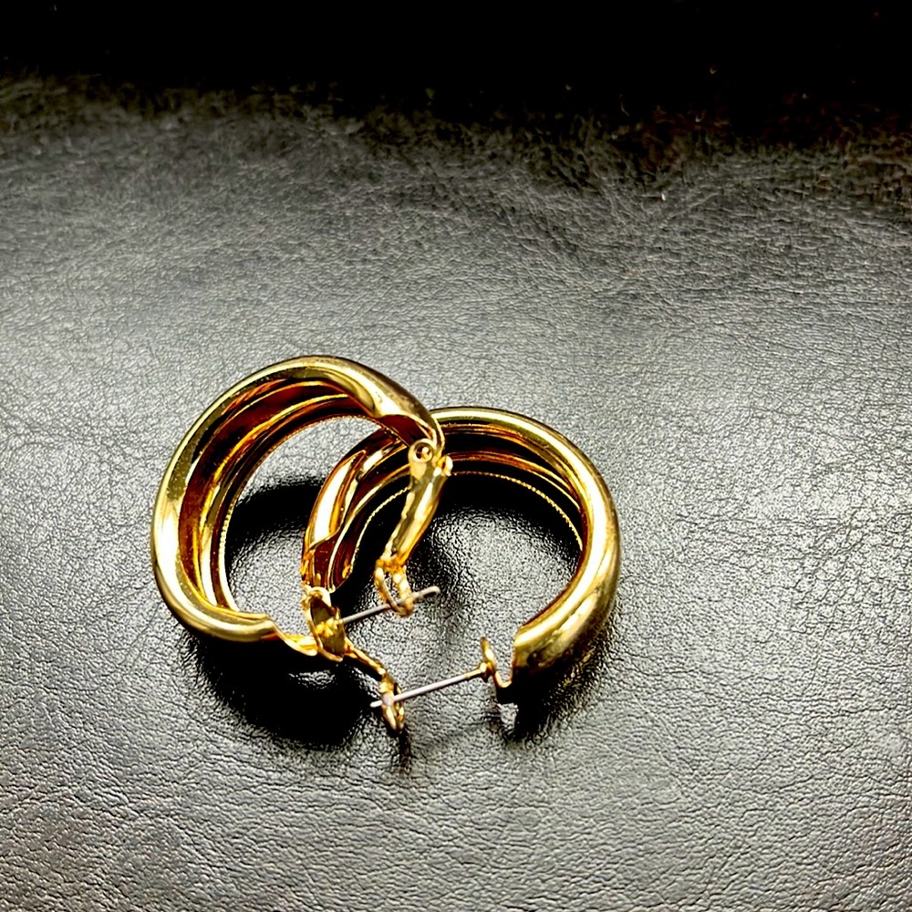 Women Thick Gold Hoop Earrings